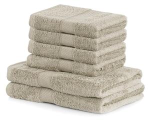 Set 2 béžových osušek a 4 ručníků DecoKing Bamby Beige