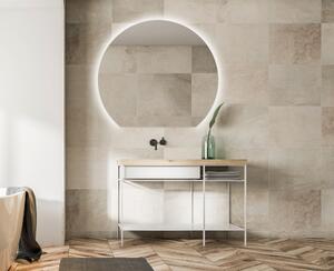 Kruhové zrcadlo do koupelny s LED osvětlením - ⌀ 80 cm - Ambiente Whitemoon