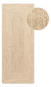 Oboustranný/ručně tkaný jutový běhoun ve světle přírodní barvě 80x200 cm Juno – Hanse Home