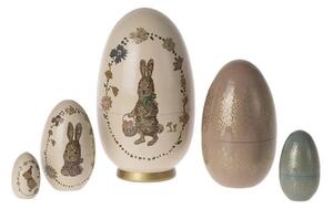 Dřevěná vajíčka Easter Babushka Eggs - set 5 ks Maileg
