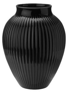 Keramická váza Knabstrup Ripple Black 27 cm Knabstrup