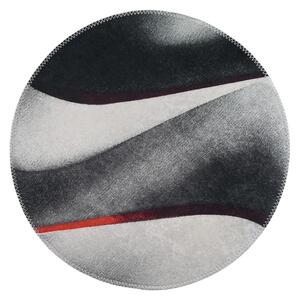 Černo-bílý pratelný kulatý koberec ø 100 cm – Vitaus