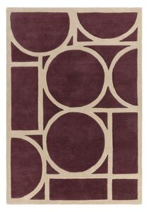 Tmavě hnědý vlněný koberec 160x230 cm Metro Plum – Asiatic Carpets