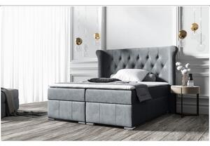 Elegantní čalouněná postel 200x200 MAXIMO - šedá + topper ZDARMA
