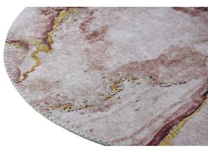 Pratelný kulatý koberec v hnědo-zlaté barvě ø 80 cm – Vitaus