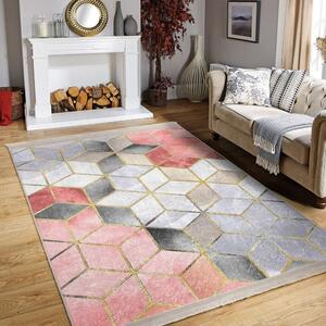 Šedo-růžový pratelný koberec 80x140 cm – Mila Home