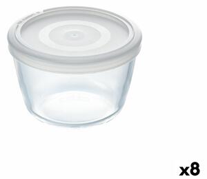 Kulatý svačinový box s víkem Pyrex Cook&freeze 600 ml 12 x 12 x 9 cm Transparentní Sklo Silikonové (8 kusů)