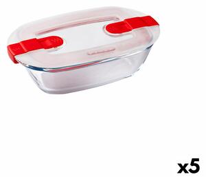 Hermetická obědová krabice Pyrex Cook & Heat Obdélníkový 400 ml 17 x 10 x 5 cm Transparentní Sklo (5 kusů)