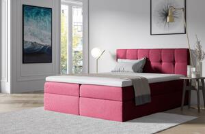 Čalouněná postel s úložným prostorem 200x200 RECIVIO - bordó + topper ZDARMA