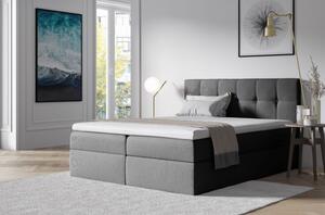 Čalouněná postel s úložným prostorem 120x200 RECIVIO - šedá + topper ZDARMA