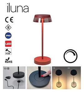 Redo 90311- LED Stmívatelná stolní lampa ILUNA LED/2,5W/5V 3000 mAh IP65 červená