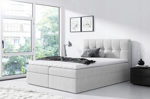 Jednoduchá postel Rex 120x200, světle šedá + TOPPER