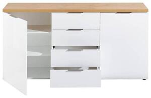 ŠIROKÁ KOMODA, bílá, barvy dubu, 180/89/43 cm Xora - Široké komody