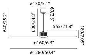 FARO 33395-10 - LED Stropní ventilátor JUST FAN LED/16W/230V pr. 128 cm + DO