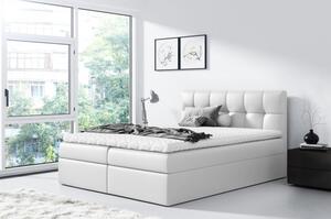 Čalouněná postel REX - 180x200, bílá + topper ZDARMA