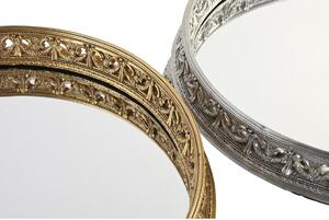Podnos na aperitivy DKD Home Decor 38,5 x 38,5 x 8 cm Zrcadlo Stříbřitý Zlatá Pryskyřice Neoklasický (2 kusů)