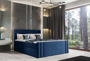 Boxspringová postel CELESTA - 120x200, modrá + topper ZDARMA