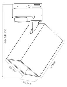 Bodové svítidlo do lištového systému SQUARE 1xGU10/10W/230V černá