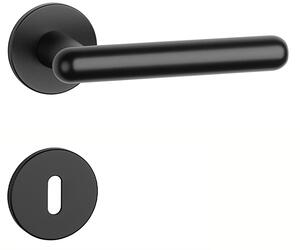 Dveřní kování MP Asteria - R 5S (BS - Černá matná), klika-klika, WC klíč, MP BS (černá mat)