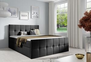 Manželská postel CHLOE - 180x200, černá + topper ZDARMA