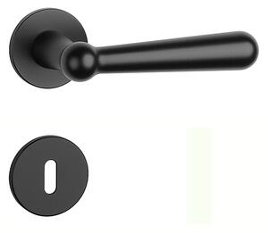 Dveřní kování MP Rosemary - R 5S (BS - Černá matná), klika-klika, Bez spodní rozety, MP BS (černá mat)