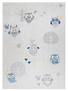 Dywany Łuszczów Dětský kusový koberec Bambino 1161 Owls grey ROZMĚR: 120x170