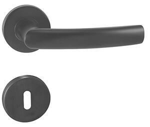 Dveřní kování MP Esso - R (BS - černá matná), klika-klika, Bez spodní rozety, MP BS (černá mat)