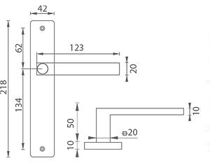 Dveřní kování MP Quadra - SH (BS - Černá matná), klika-klika, Otvor pro obyčejný klíč BB, MP BS (černá mat), 72 mm