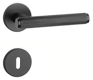 Dveřní kování MP Kerria - R 7S (BS - Černá matná), klika-klika, Bez spodní rozety, MP BS (černá mat)