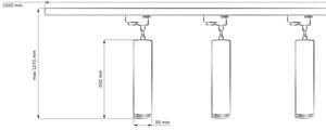 Lustr na lanku do lištového systému MARIBEL 3xGU10/10W/230V + 1 m lištový systém