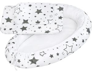 Luxusní hnízdečko s peřinkami pro miminko New Baby hvězdy šedé