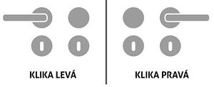 Dveřní kování HOLAR Rhodos KD basic (broušená nerez), klika s uzamykáním levá, KL klika směřuje vlevo, Uzamykání na klice - levá, HOLAR broušená nerez