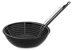 Fritovací pánev s košíkem Vaello Černý Smaltovaná ocel (Ø 24 cm)