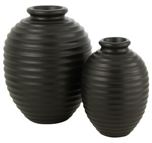 Černá keramická váza J-line Poglar 52 cm