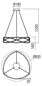 Redo 01-2251 - LED Stmívatelný lustr na lanku QUARK LED/43W/230V 3000K chrom