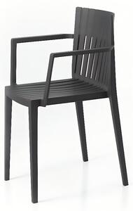 VONDOM Černá plastová zahradní židle SPRITZ s područkami