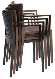 VONDOM Tmavě hnědá plastová zahradní židle SPRITZ