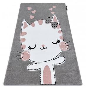 Dětský kusový koberec Petit Kitty cat grey-120x170
