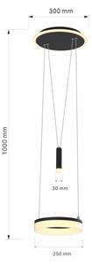 Wofi 6054-302 - LED Stmívatelný lustr na lanku JESSE LED/15,5W/230V černá