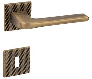 Dveřní kování MP DARA - HR 4007 5SQ T2 (OGS - Bronz česaný matný), klika-klika, Otvor pro obyčejný klíč BB, MP OGS (bronz česaný mat)