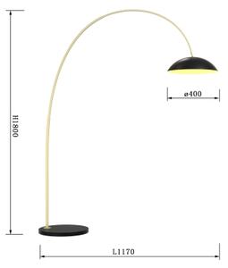 Wofi 3001-104 - LED Stmívatelná stojací lampa ROSCOFF LED/21W/230V černá/zlatá