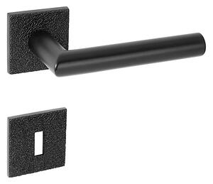 Dveřní kování MP FAVORIT - HR 4002 5SQ T3 (BS - ČERNÁ MATNÁ), klika-klika, Hranatý otvor pro obyčejný klíč BBQ, MP BS (černá mat)