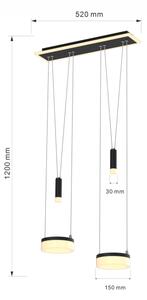 Wofi 6054-502 - LED Stmívatelný lustr na lanku JESSE LED/21W/230V černá