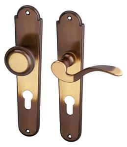 Dveřní kování ACT Kampa bronz Rozteč: 90 mm, Provedení: BB klika-klika pro dozický klíč