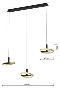 Wofi 7016-304 - LED Stmívatelný lustr na lanku BREST LED/26W/230V černá/zlatá