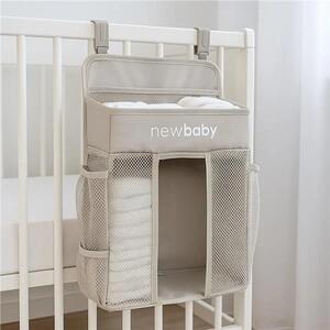 Organizér na postýlku TinyTidy New Baby šedý