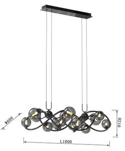 Wofi 7014-1405 - LED Lustr na lanku NANCY 14xG9/3,5W/230V černá/chrom