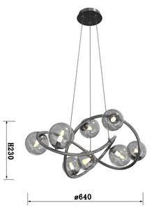 Wofi 7014-805 - LED Lustr na lanku NANCY 8xG9/3,5W/230V černá/chrom