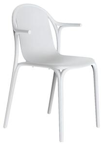 VONDOM Bílá plastová jídelní židle BROOKLYN s područkami