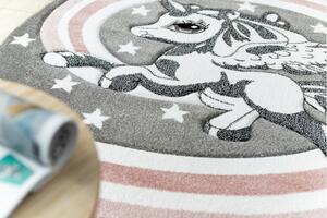 Dywany Łuszczów Dětský kusový koberec Petit Pony grey kruh - 160x160 (průměr) kruh cm